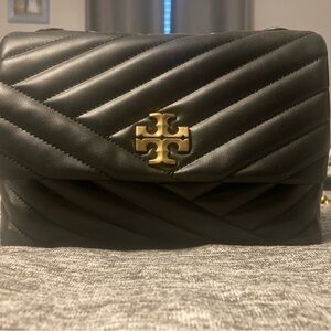 Tory Burch Black Quilted Small Kira Bag.